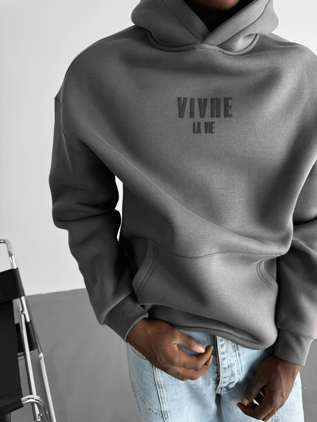 Vivre La Vie Oversized Hooded Sweatshirt