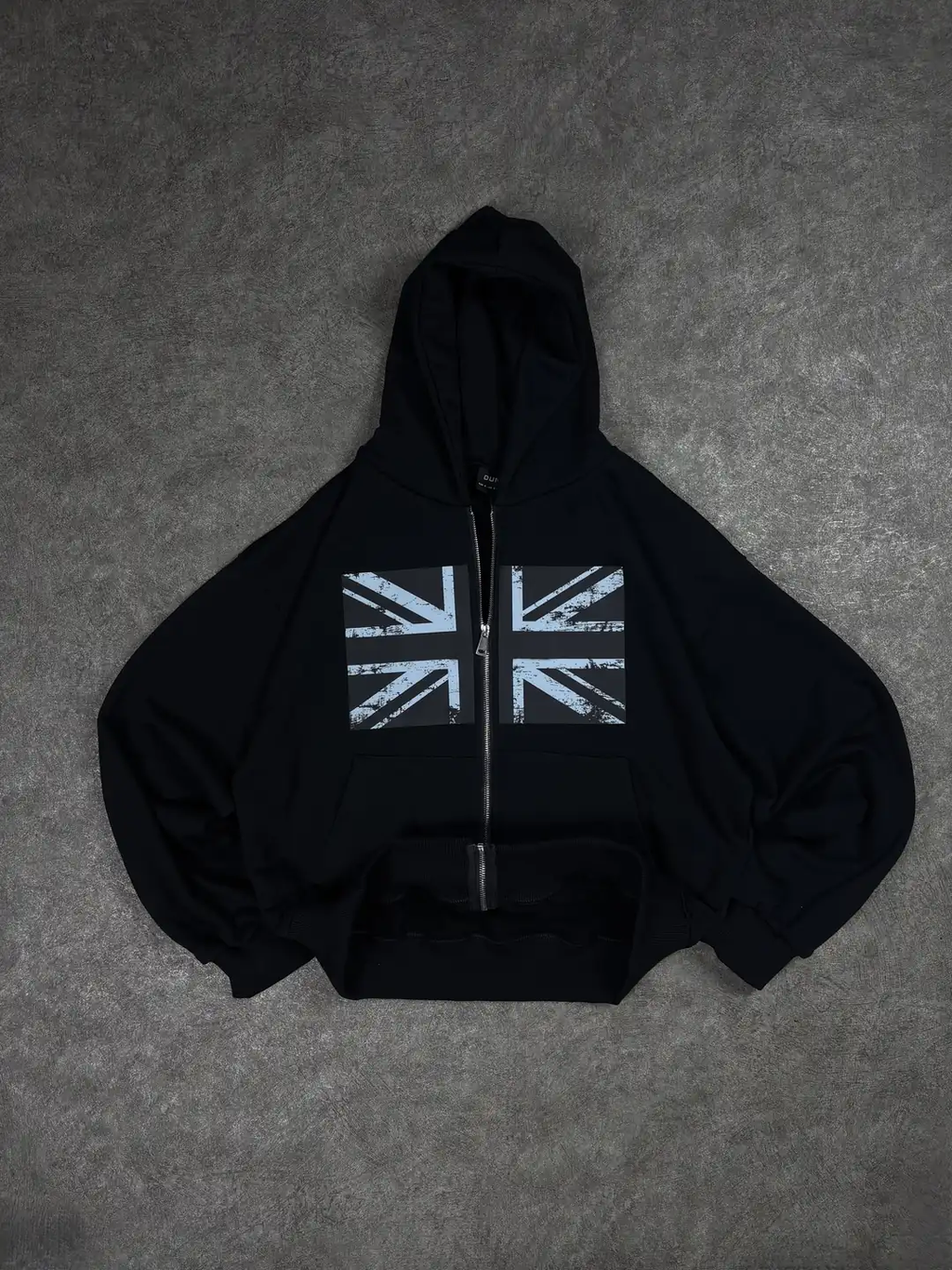 UK Flag Oversized Zipper Hoodie