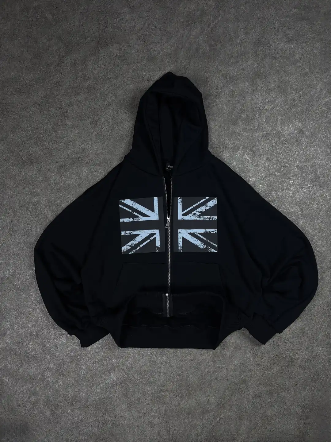 UK Flag Oversized Zipper Hoodie