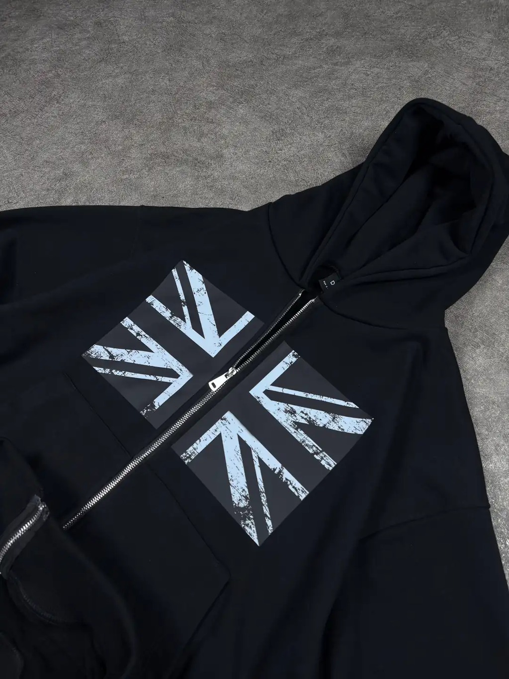 UK Flag Oversized Zipper Hoodie