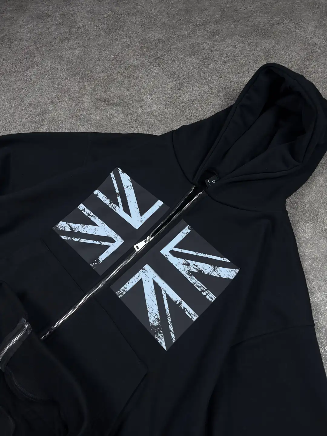 UK Flag Oversized Zipper Hoodie
