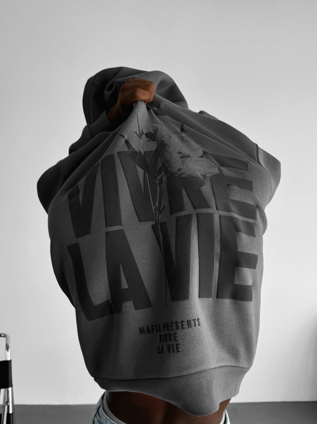 Vivre La Vie Oversized Hooded Sweatshirt