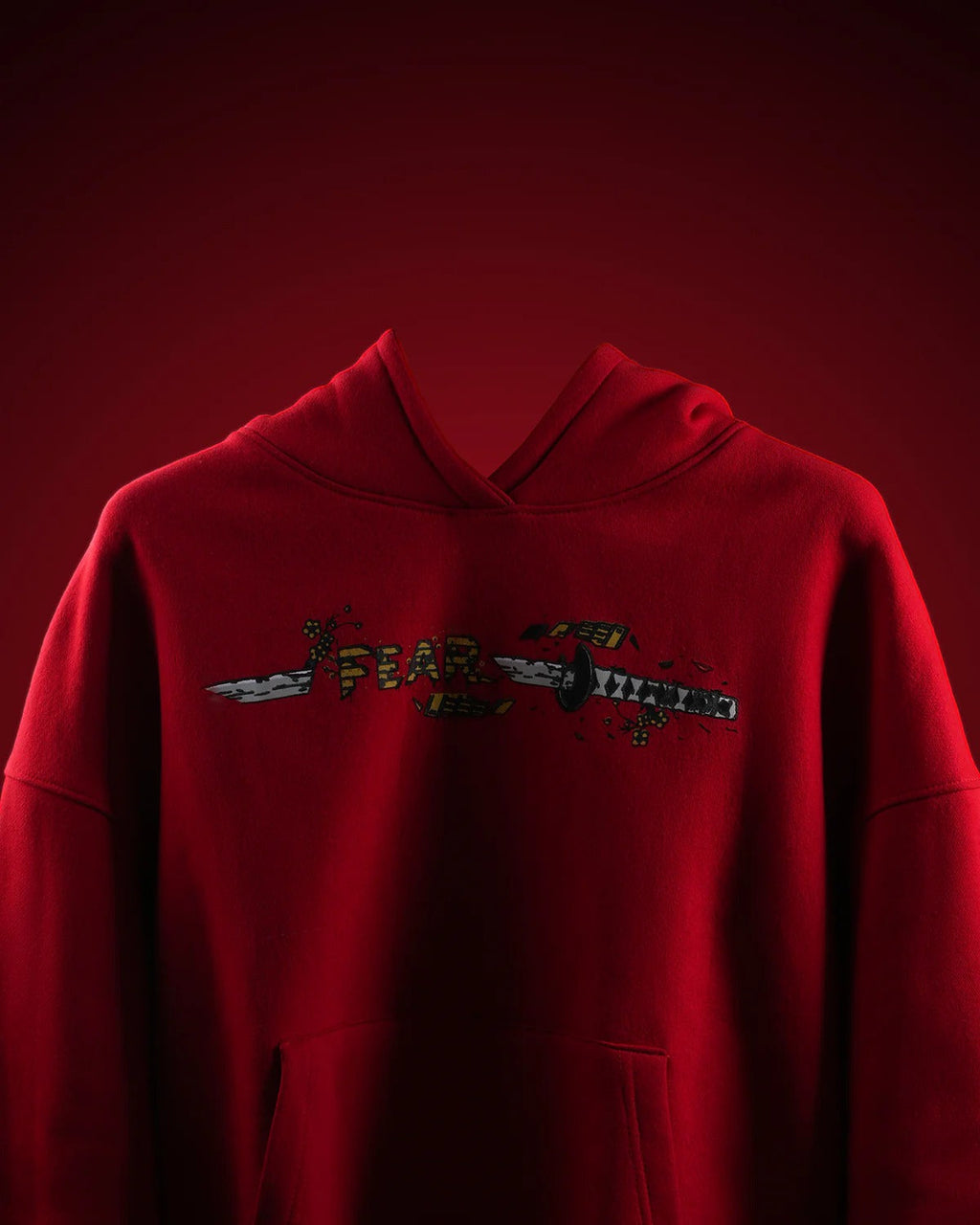 Red Samurai Oversized Hooded Sweatshirt