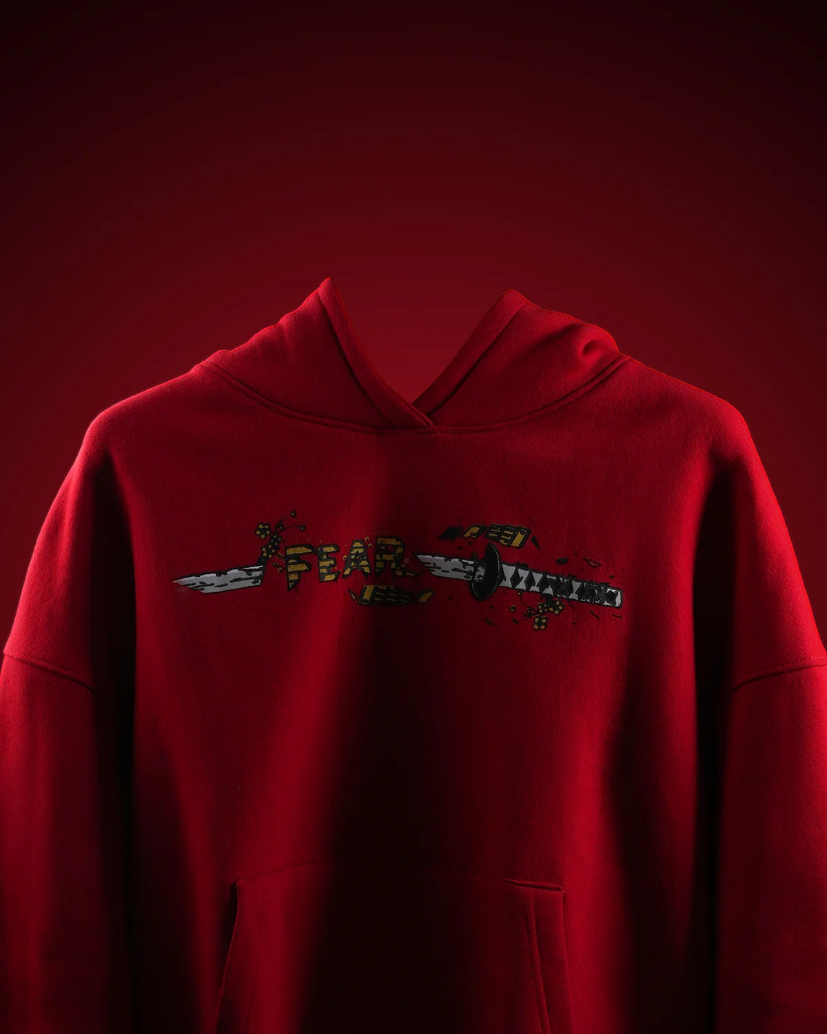 Red Samurai Oversized Hooded Sweatshirt