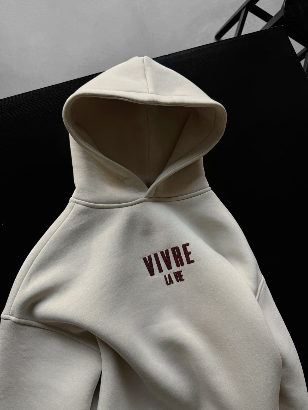 Vivre La Vie Oversized Hooded Sweatshirt