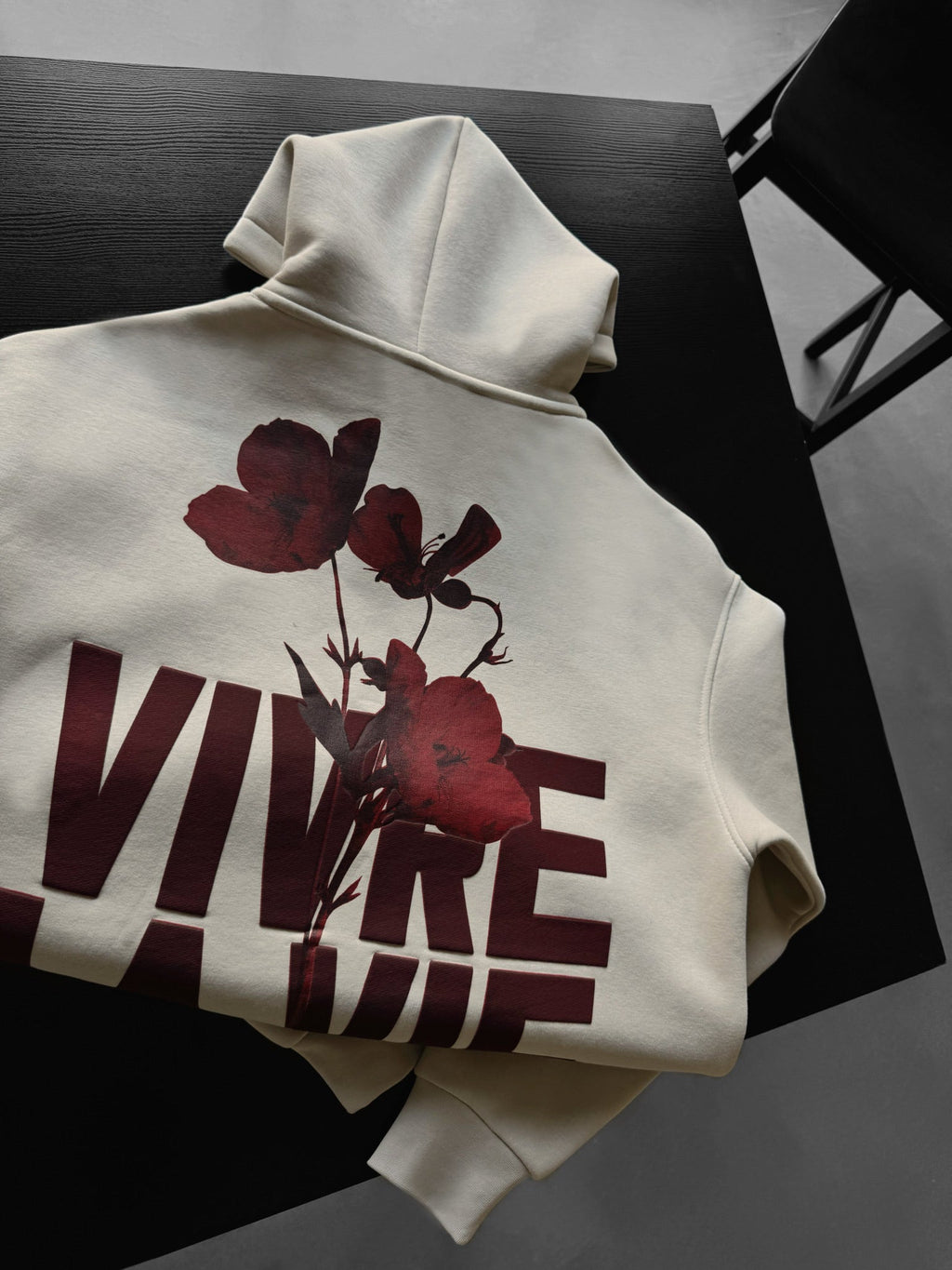 Vivre La Vie Oversized Hooded Sweatshirt