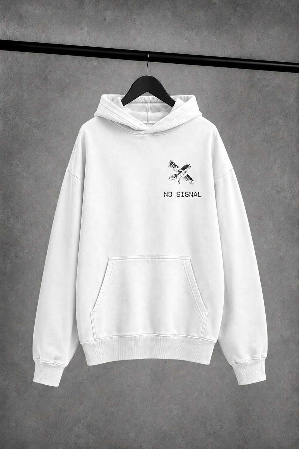 No Signal Washed Oversized Hooded Sweatshirt