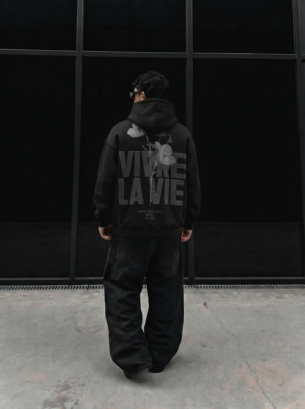 Vivre La Vie Oversized Hooded Sweatshirt