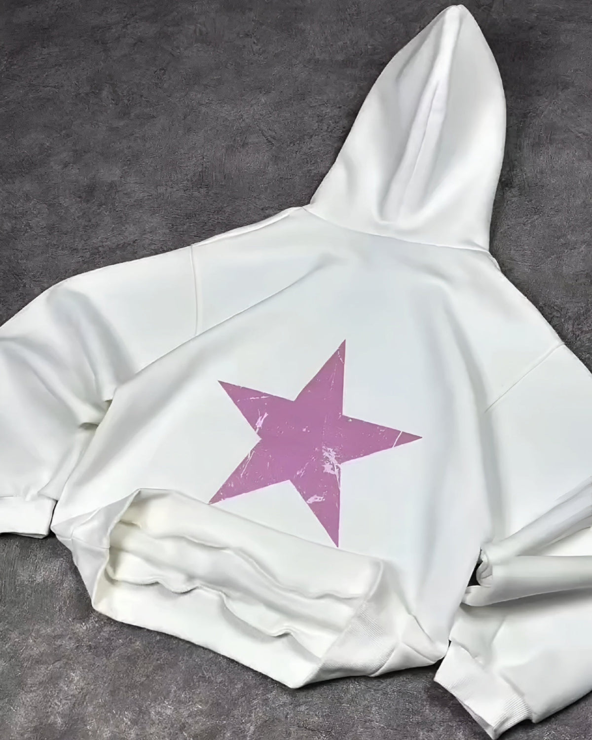 Crimson Star Oversized Hooded Sweatshirt