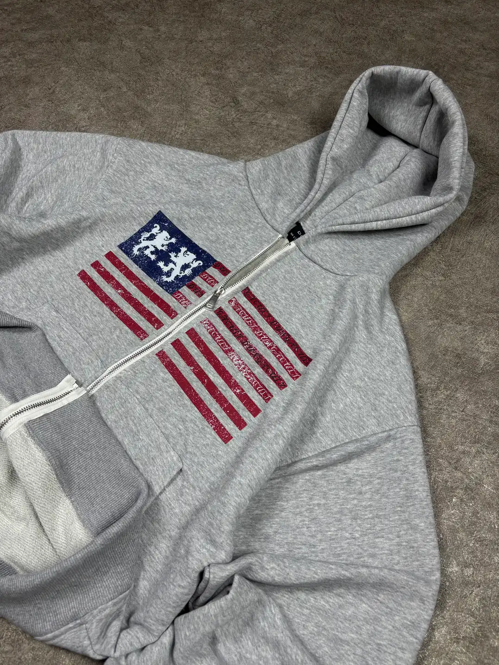 American Flag Oversized Zipper Hoodie