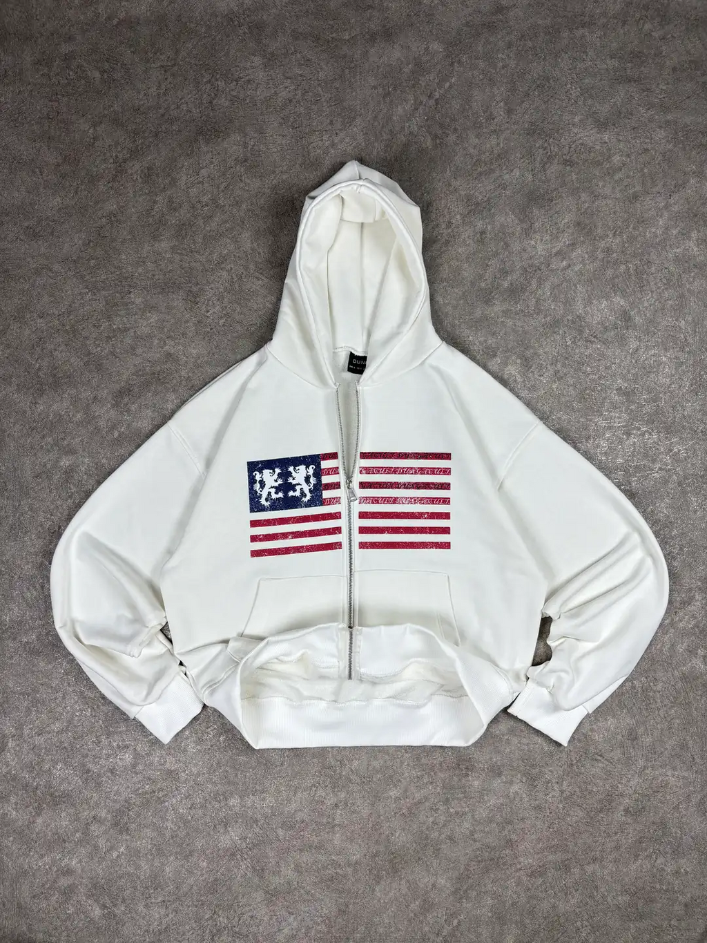 American Flag Oversized Zipper Hoodie