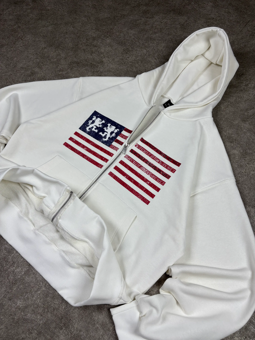 American Flag Oversized Zipper Hoodie