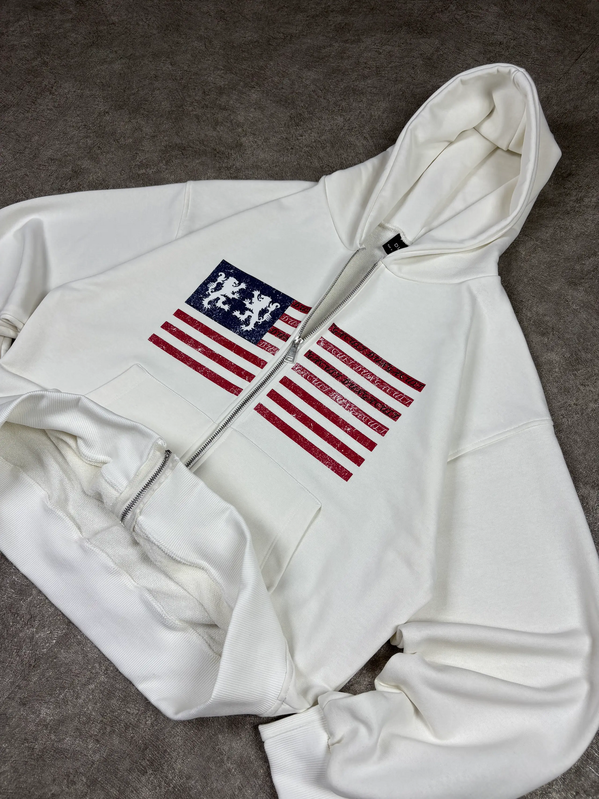 American Flag Oversized Zipper Hoodie