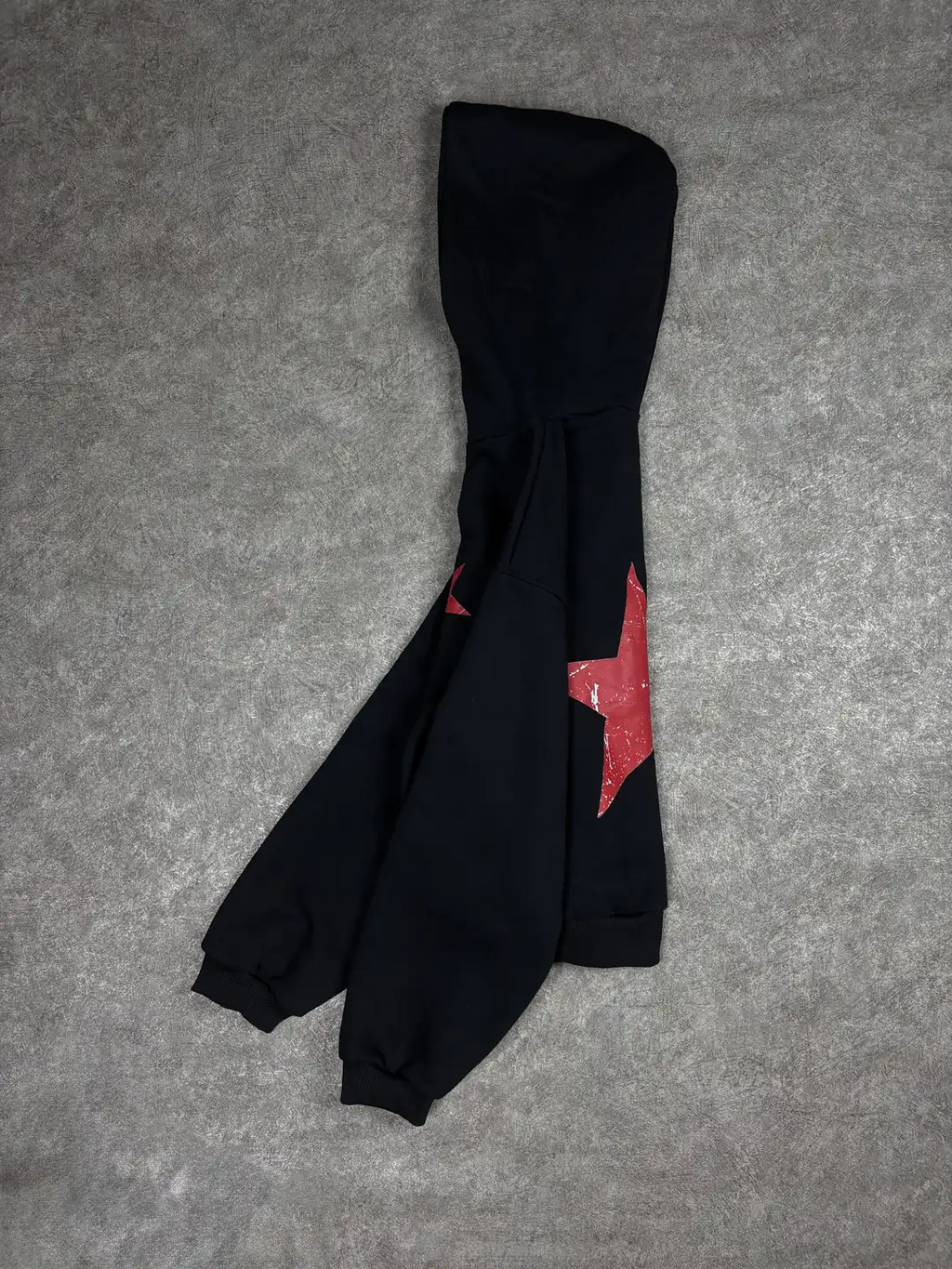 Crimson Star Oversized Hooded Sweatshirt