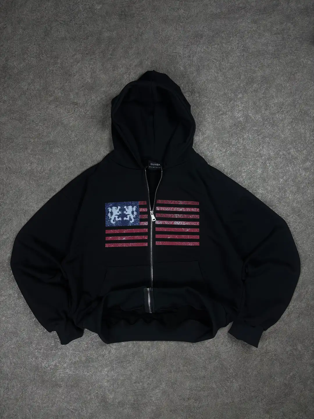 American Flag Oversized Zipper Hoodie