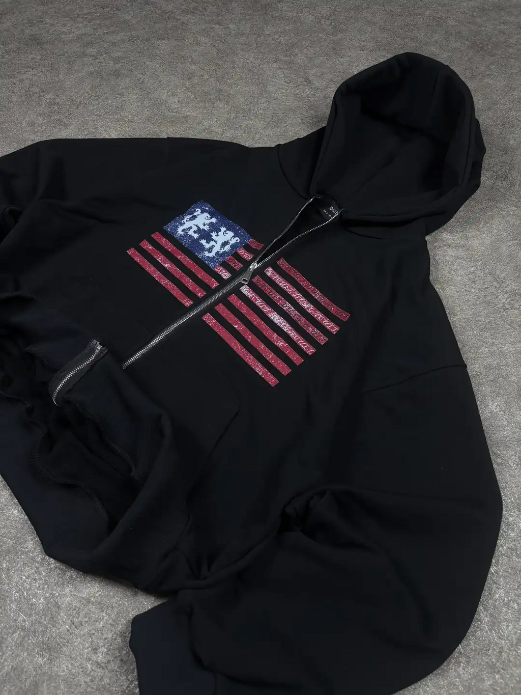 American Flag Oversized Zipper Hoodie