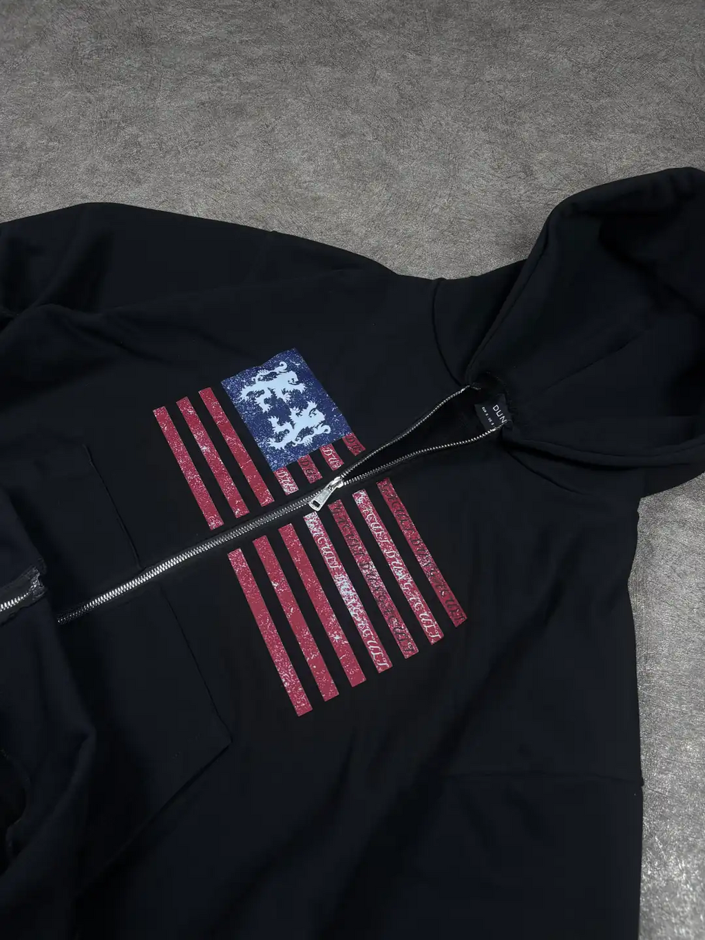 American Flag Oversized Zipper Hoodie