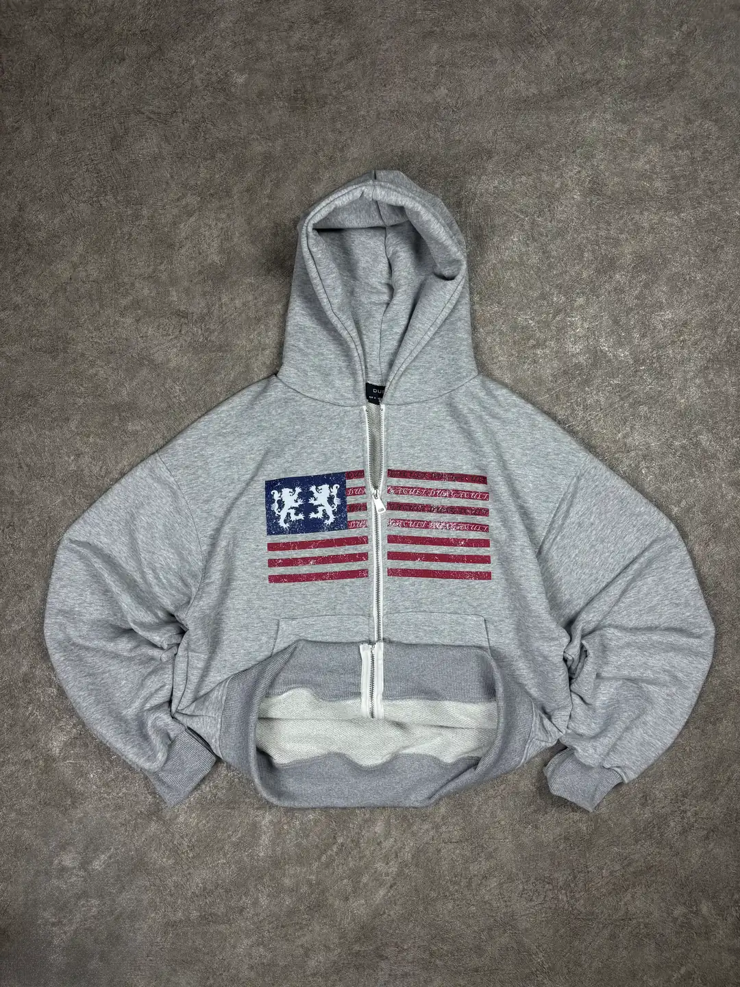 American Flag Oversized Zipper Hoodie