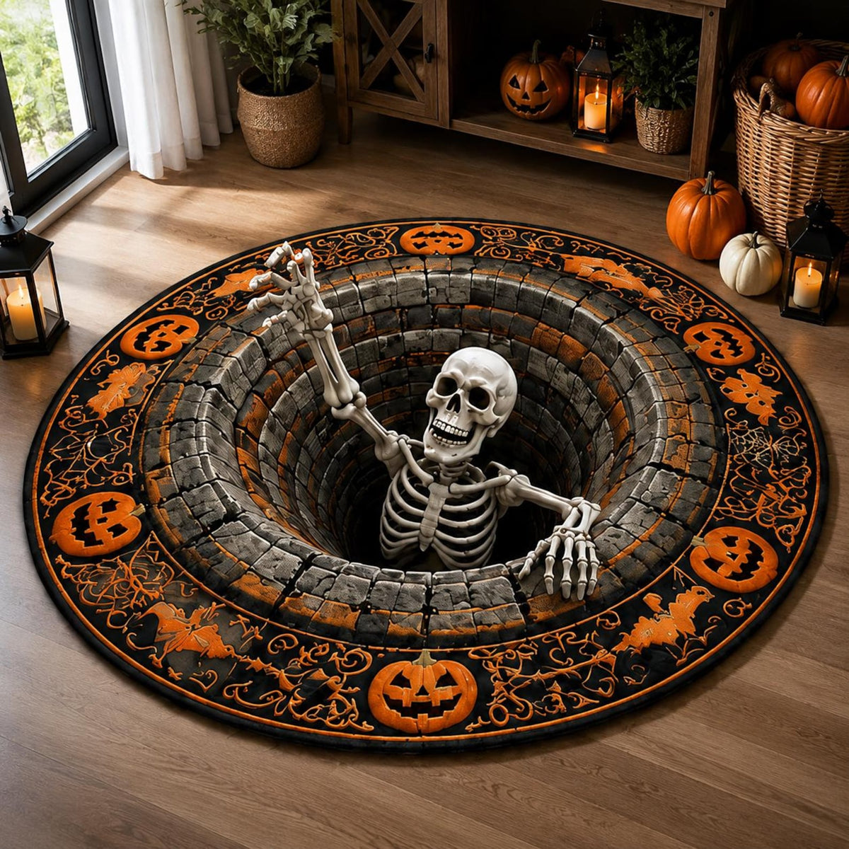 The Skeleton Pit — 3D Halloween Rug