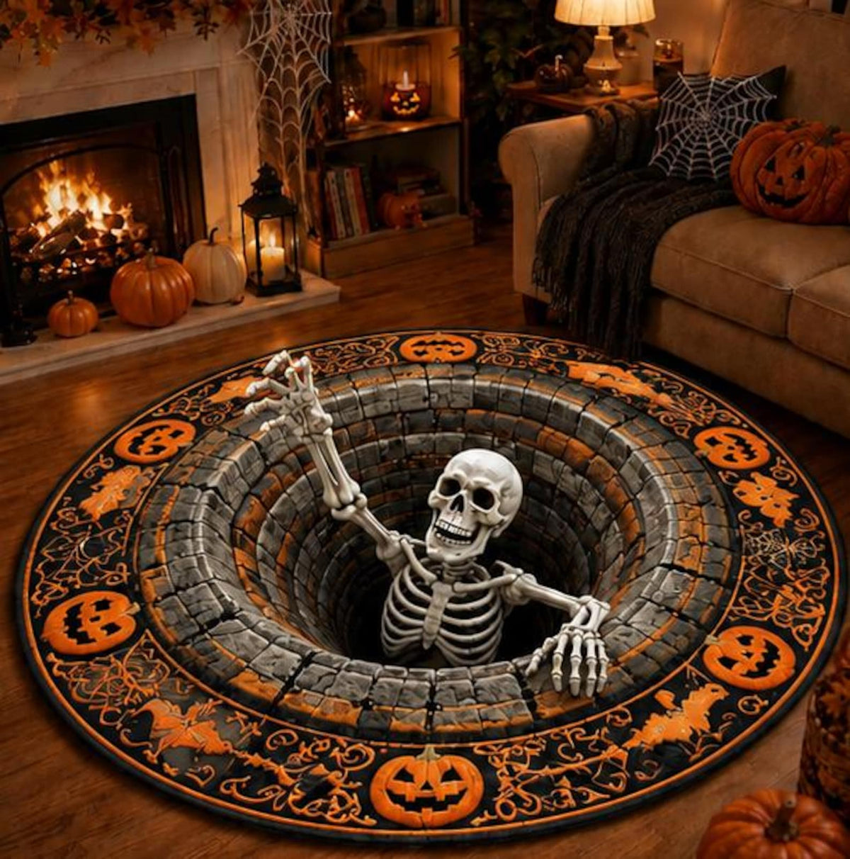 The Skeleton Pit — 3D Halloween Rug