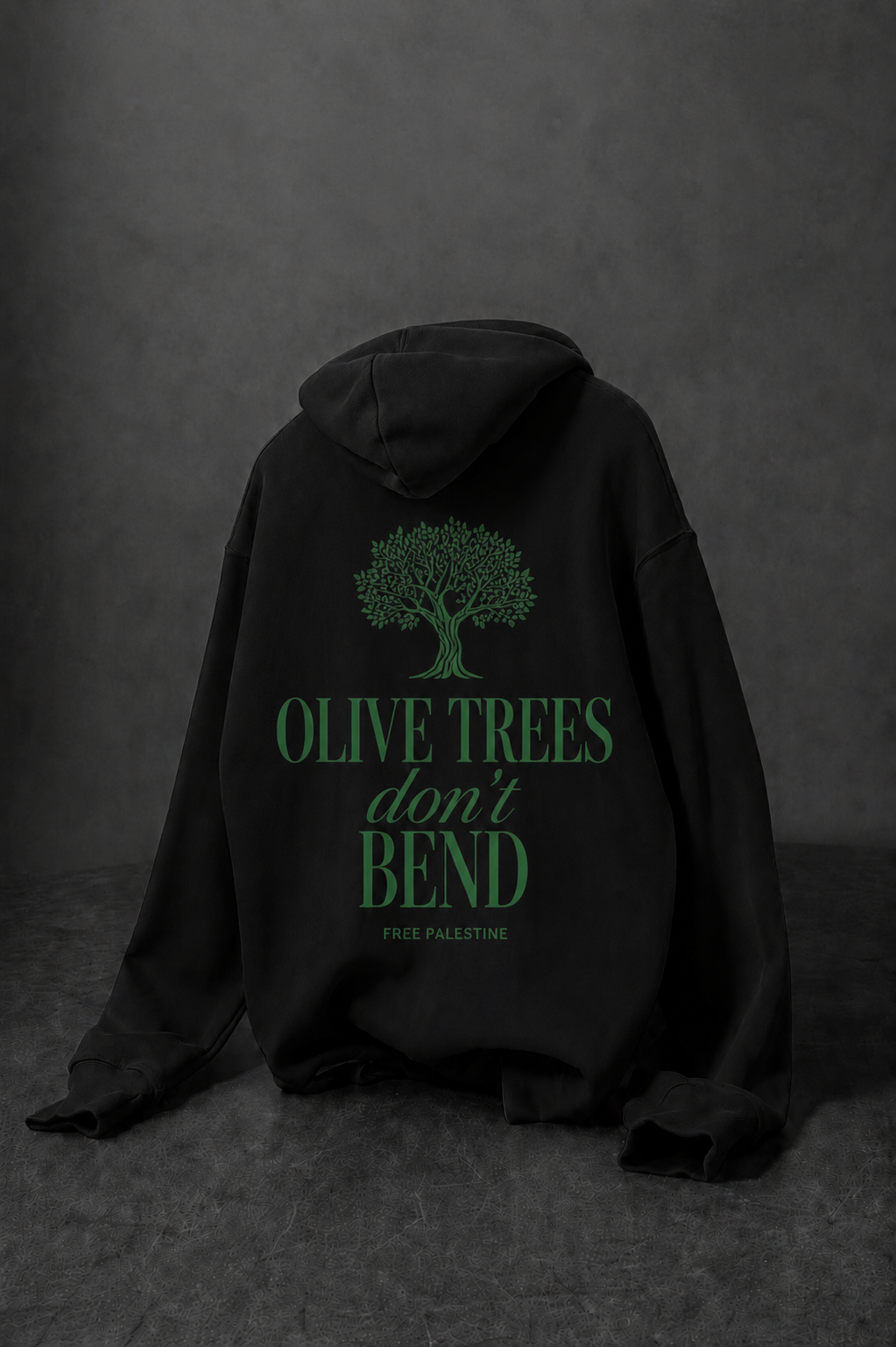 Olive Tree Don't Bend Oversized Hooded Sweatshirt