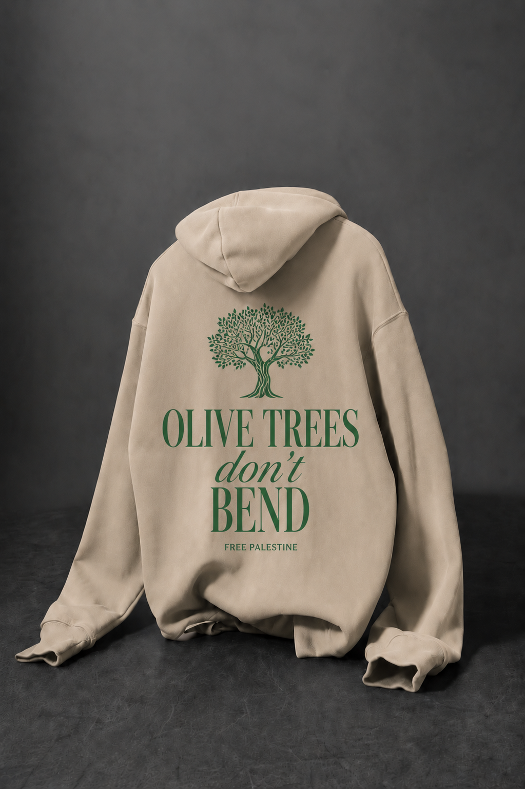 Olive Tree Don't Bend Oversized Hooded Sweatshirt