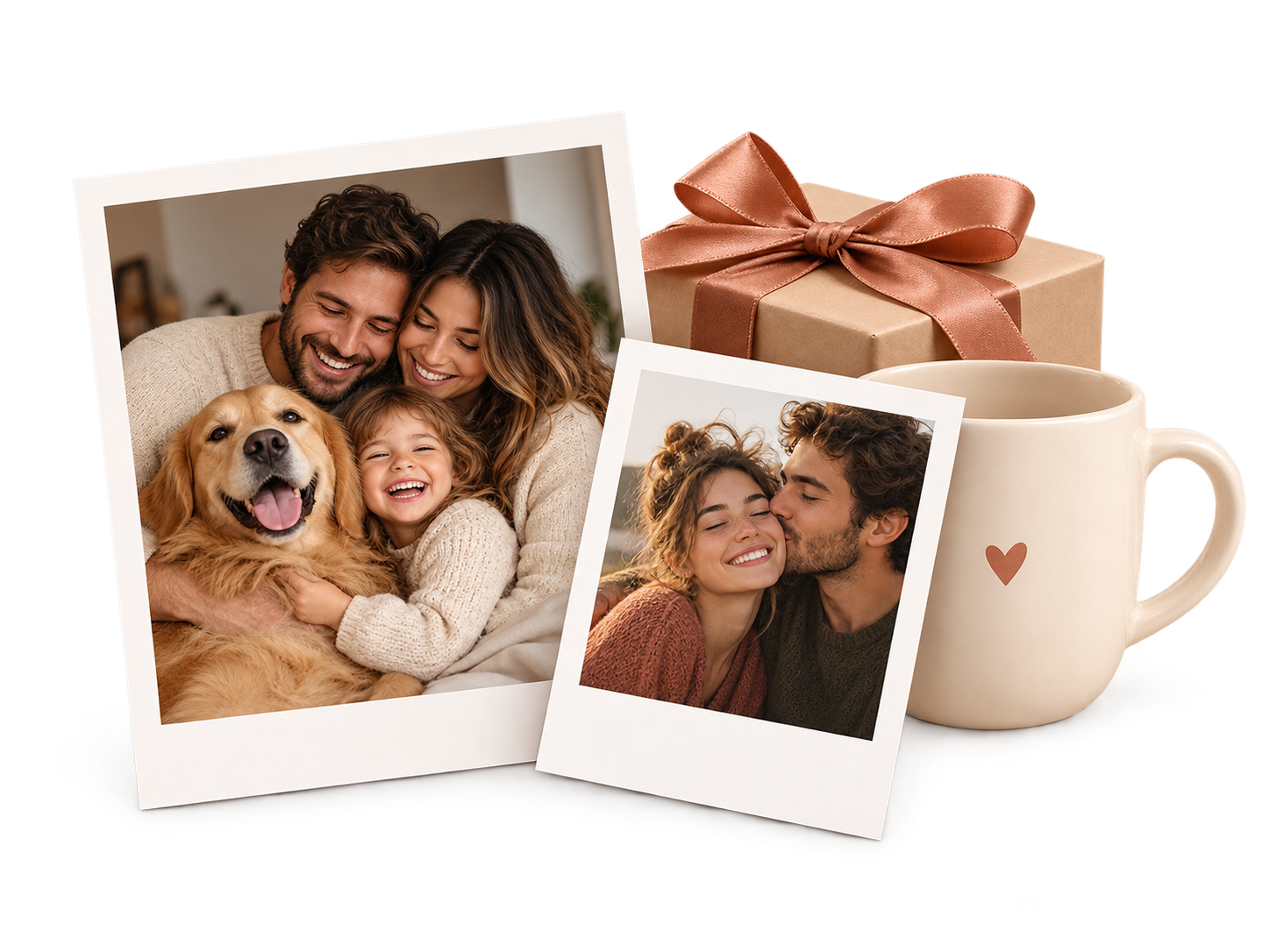 Fotografías familiares, taza personalizada y regalo